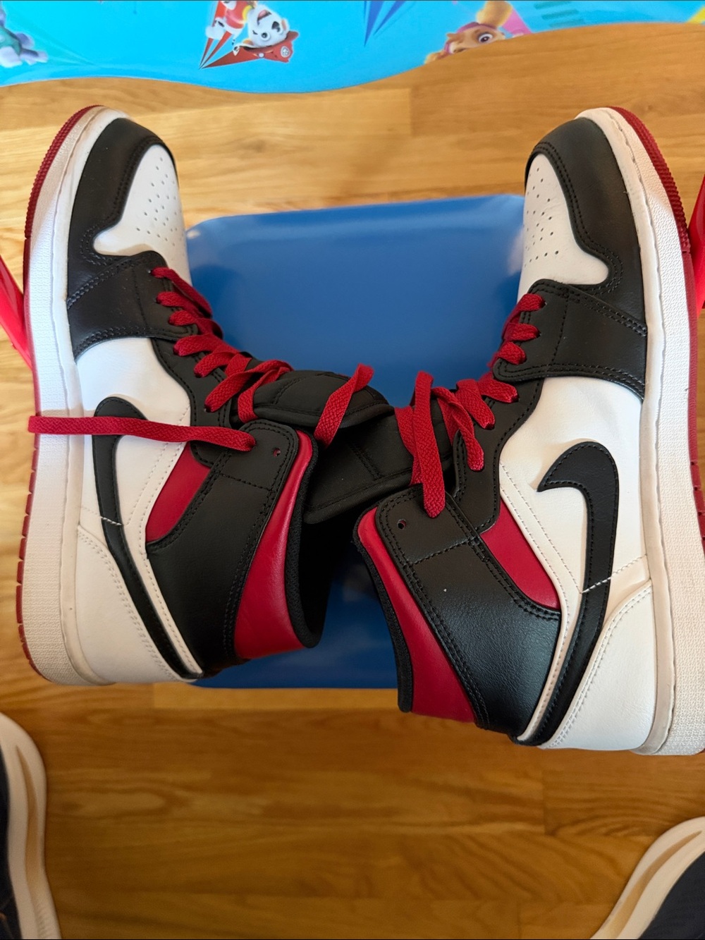 Jordan Men's High-Top Sneakers Black White & Red Size 9.5 - Picture 9 of 9